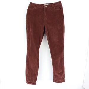 Falls Creek Corduroy Pants Mid Rise Womens Size 10 Brown Pockets Belt Loops